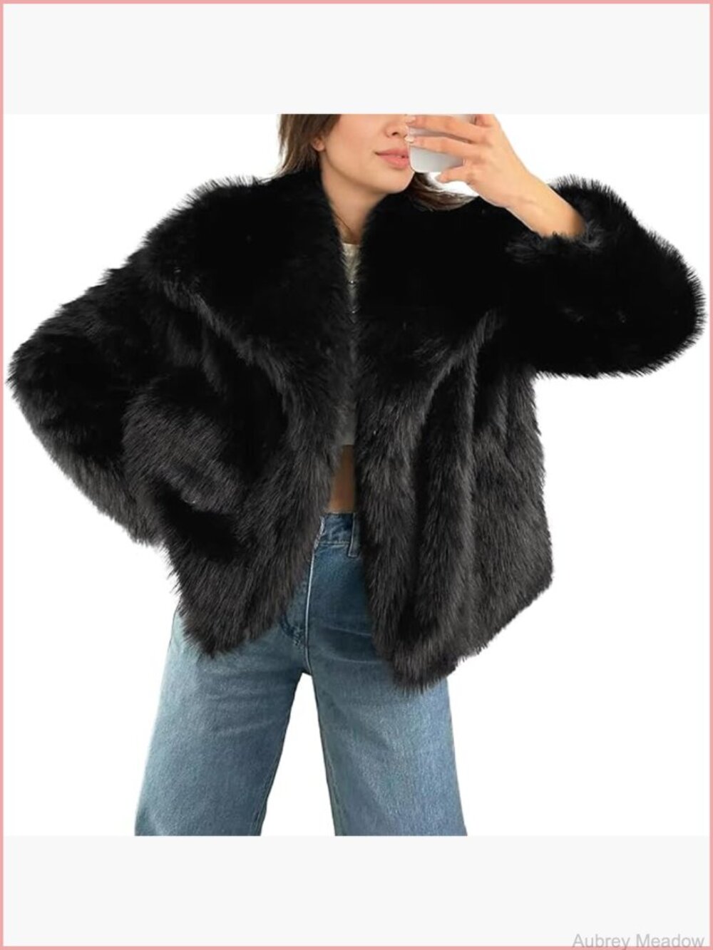 Faux Fur Coat Shaggy Oversized Lapel Button Fuzzy Ladies Jacket Warm Winter
